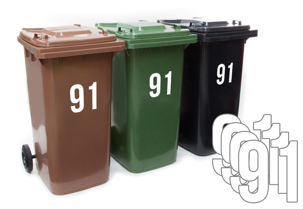 Grand Vinyl Compost Bin Vinyl Stickers, 5in 5 Pack, Premium